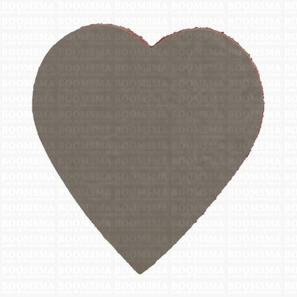 Sleutelhanger/stansvorm leer ALT. - hart groot taupe  6 × 5,5 cm - afb. 1
