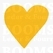 Sleutelhanger/stansvorm leer - hart klein (niet symmetrisch) geel 4 × 3,8 cm splitleer - afb. 1