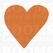 Sleutelhanger/stansvorm leer - hart klein (niet symmetrisch) oranje 4 × 3,8 cm splitleer - afb. 1