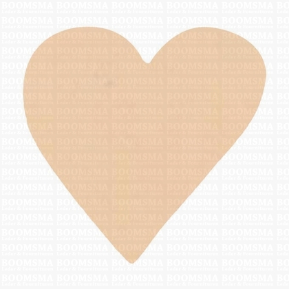 Sleutelhanger/stansvorm leer - hart klein (niet symmetrisch) perzik 4 × 3,8 cm splitleer - afb. 1