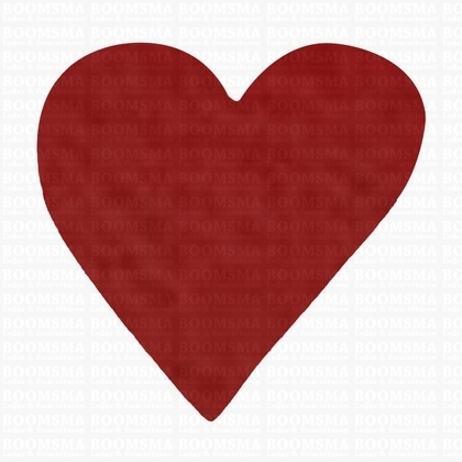 Sleutelhanger/stansvorm leer - hart klein (niet symmetrisch) rood 4 × 3,8 cm splitleer - afb. 1
