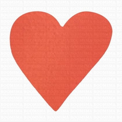 Sleutelhanger/stansvorm leer - hart klein (niet symmetrisch) Steen rood 4 × 3,8 cm splitleer - afb. 1