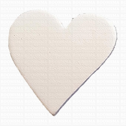 Sleutelhanger/stansvorm leer - hart klein (niet symmetrisch) Wit 4 × 3,8 cm - afb. 1