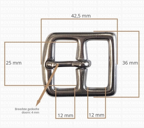 Stijgriemgesp RVS zilver 25 mm  - afb. 2