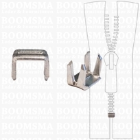 Stopeindjes voor rits onderkant zilver Onderstop kram (25 stuks)