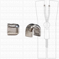 Stopeindjes voor rits bovenkant  zilver Bovenstopjes C (50 stuks) (per zakje)