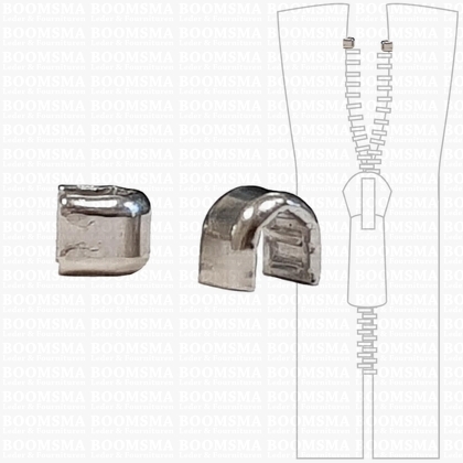 Stopeindjes voor rits bovenkant  zilver Bovenstopjes C (50 stuks) (per zakje) - afb. 1