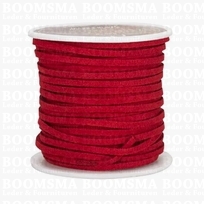 Vlechtband Suedine rood breedte 3 mm, 22.8 meter