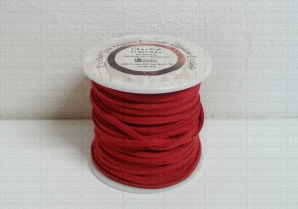 Vlechtband Suedine rood breedte 3 mm, 22.8 meter - afb. 2