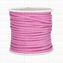Vlechtband Suedine roze breedte 3 mm, 22.8 meter