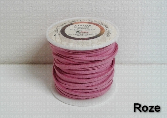 Vlechtband Suedine roze breedte 3 mm, 22.8 meter - afb. 2