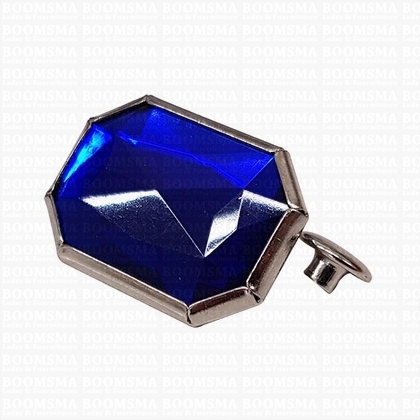 Sierholnieten: Synthetische kristalholniet groot 16 × 26 mm rechthoek blauw - afb. 1