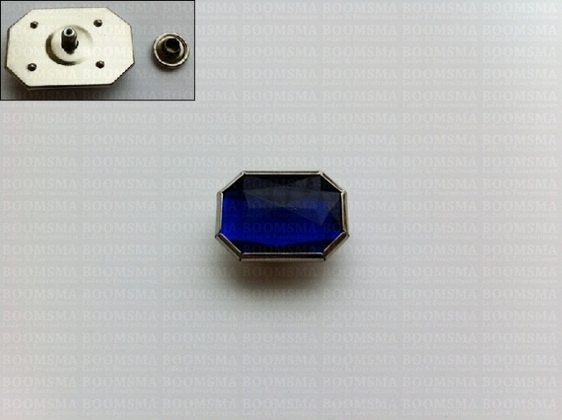 Sierholnieten: Synthetische kristalholniet groot 16 × 26 mm rechthoek blauw - afb. 2