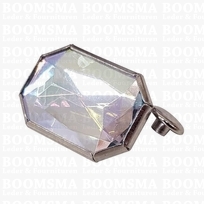 Sierholnieten: Synthetische kristalholniet groot 16 × 26 mm rechthoek rijnsteen/prisma