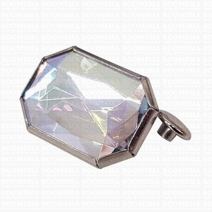 Sierholnieten: Synthetische kristalholniet groot 16 × 26 mm rechthoek rijnsteen/prisma - afb. 1