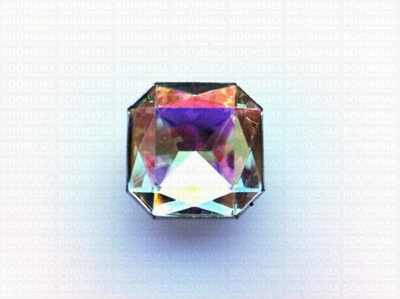Sierholnieten: Synthetische kristalholniet groot 24 mm vierkant rijnsteen/prisma - afb. 2