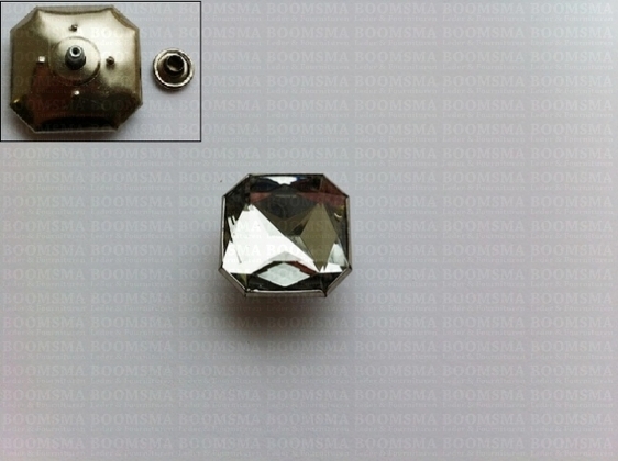 Sierholnieten: Synthetische kristalholniet groot 24 mm vierkant helder - afb. 2
