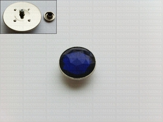 Sierholnieten: Synthetische kristalholniet groot 25 mm rond blauw - afb. 2