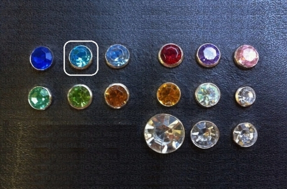 Sierholnieten: Synthetische kristal klein Ø 6 mm (per 10) saffier - afb. 2