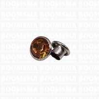 Sierholnieten: Synthetische kristal klein Ø 6 mm (per 10) amber