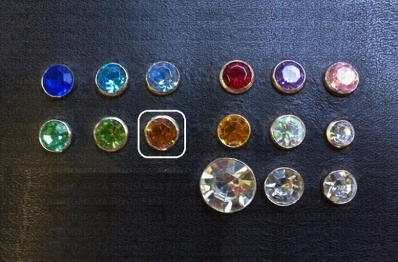 Sierholnieten: Synthetische kristal klein Ø 6 mm (per 10) amber - afb. 2