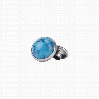 Sierholnieten: Synthetische steen sierholnieten Ø 6 mm (per 10) turquoise - afb. 1