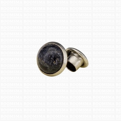 Sierholnieten: Synthetische steen sierholnieten Ø 6 mm (per 10) zwart - afb. 1