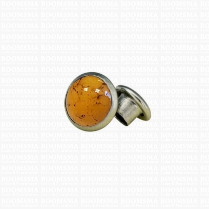 Sierholnieten: Synthetische steen sierholnieten Ø 6 mm (per 10) oranje - afb. 1