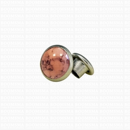 Sierholnieten: Synthetische steen sierholnieten Ø 6 mm (per 10) oud roze - afb. 1