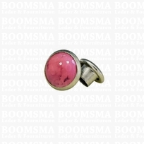Sierholnieten: Synthetische steen sierholnieten Ø 6 mm (per 10) pink/hard roze