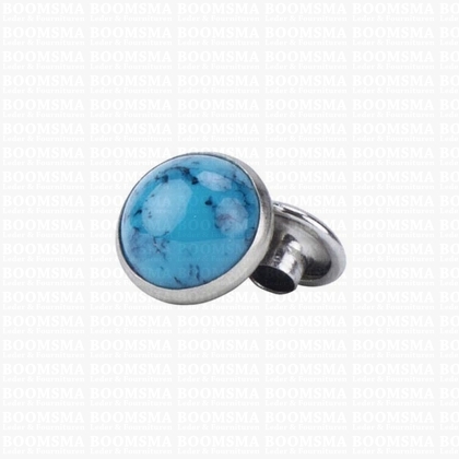 Sierholnieten: Synthetische steen sierholnieten Ø 7 mm (per 10) turquoise - afb. 1