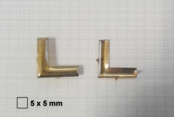 Tas- of boekhoeken goud 20 × 20 mm met kram (per 10 st.) - afb. 2