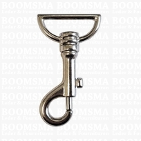 Tasmusketon/ Taskarabijnhaak: Taskarabijnhaak middel 30 mm riem zilver DIK A= lengte 68 mm, B= riem 30 mm, C= 7 mm