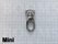 Tasmusketon/ Taskarabijnhaak: Tasmusketonhaak ovaal luxe mini zilver oog 10 mm, totale lengte 3,6 cm - afb. 2