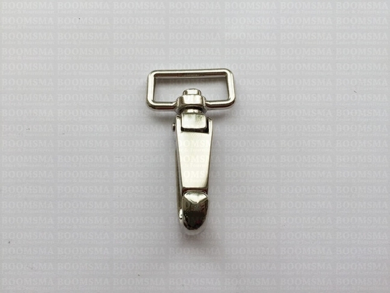 Tasmusketon/ Taskarabijnhaak: Tasmusketonhaak luxe recht zilver voor riem breedte 25 mm, lengte 60 mm  - afb. 2