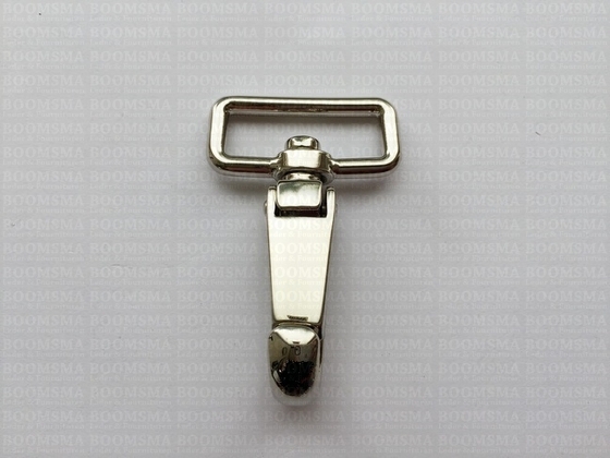 Tasmusketon/ Taskarabijnhaak: Tasmusketonhaak luxe recht zilver voor riem breedte 30 mm, lengte 60 mm  - afb. 2