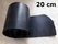 Tuighals strook breed zwart 20 cm breed, ± 115 cm lang, dikte 2,8 - 3,0 mm  - afb. 1