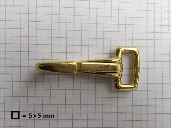 Veermusketon zwaar messing goud recht oog 19 mm (65 mm totale lengte)  - afb. 2