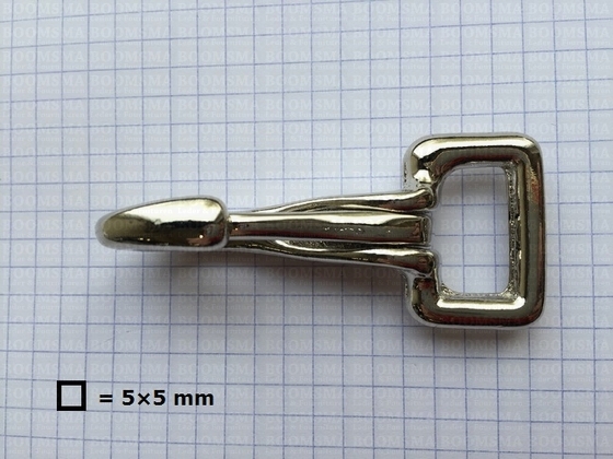 Veermusketon zwaar zilver messing vernikkeld recht oog 19 mm, totale lengte 69 mm - afb. 3