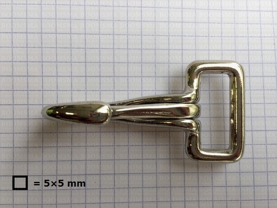 Veermusketon zwaar zilver messing vernikkeld recht oog 25 mm, totale lengte 67 mm - afb. 3