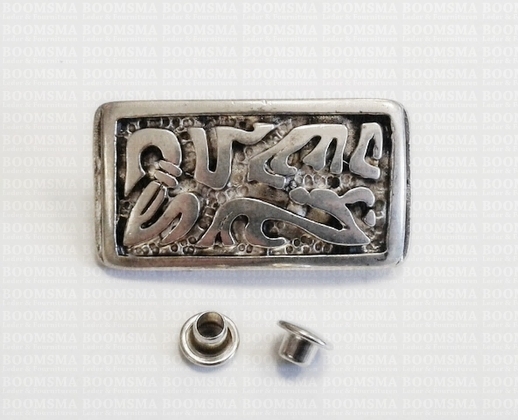 Versiering/Concho OP=OP zilver met holnieten kleur: zilver maten: 2,1 x 3,9 cm - afb. 1