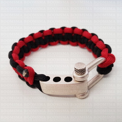 Verstelbare Harpsluiting (paracord armband) kleur: Oud Zilver  (Nikkelvrij) - afb. 2