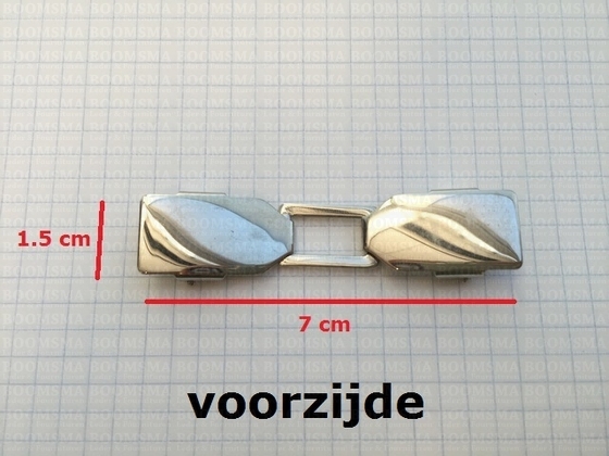Vestsluiting zilver totale afmeting 1,5 × 7 cm - afb. 2