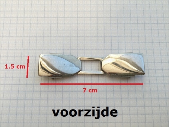 Vestsluiting zilver totale afmeting 1,5 × 7 cm - afb. 3