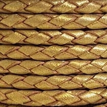 Veterband gevlochten metallic  goud - afb. 2
