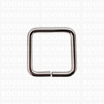 Vierkante ring ongelast zilver 20 × 20 mm, draaddikte Ø 3 mm (per 10 st.)