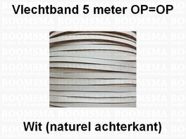 Vlechtband 5 meter OP=OP wit