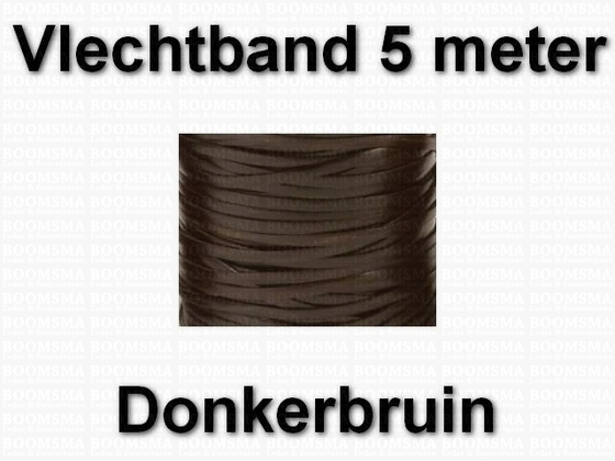 Vlechtband 5 meter  Donkerbruin - afb. 2