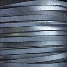 Vlechtband kalfsleder metallic staal - afb. 3