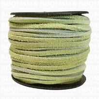 Vlechtband suede groen 3 mm breed, 25 meter (per rol)